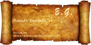 Basch Germán névjegykártya